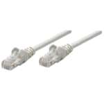 Intellinet Network Patch Cable, Cat6, 0.25m, Grey, Copper, U/UTP, PVC, RJ45, Gold Plated Contacts, Snagless, Booted, Lifetime Warranty, Polybag