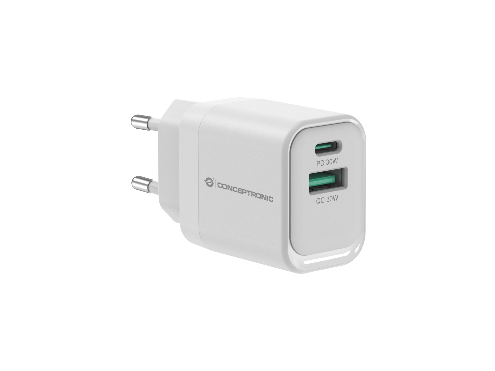 Conceptronic ALTHEA19W33 2-Port 33W GaN USB PD Charger, USB-C x 1, USB-A x 1, QC 3.0, PPS, PD 3.0
