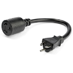 StarTech.com 1ft (30cm) Heavy Duty Extension Cord, NEMA L5-20R to NEMA 5-20P Black Extension Cord, 20A 125V, 12AWG, Heavy Gauge Power Extension Cable, NEMA L5-20R to NEMA 5-20P AC Power Cord - UL Listed