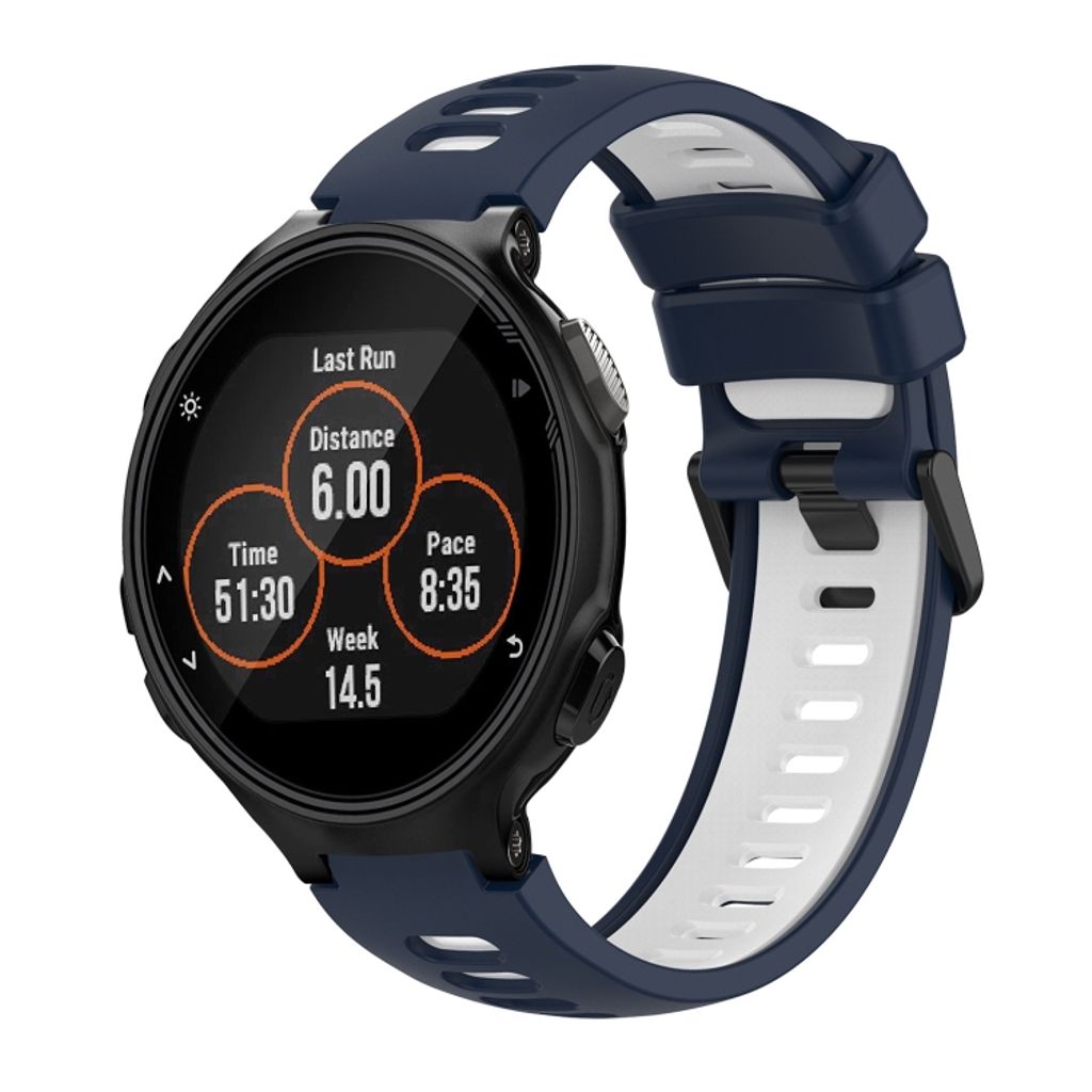 EU Product - Forerunner 735 / 735XT Silicone Two-colored Watch Band - Blue/White thumbnail