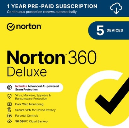 Norton Dark 360 Deluxe Antivirus Security Commercial 1 License(S) 1 Year(S)