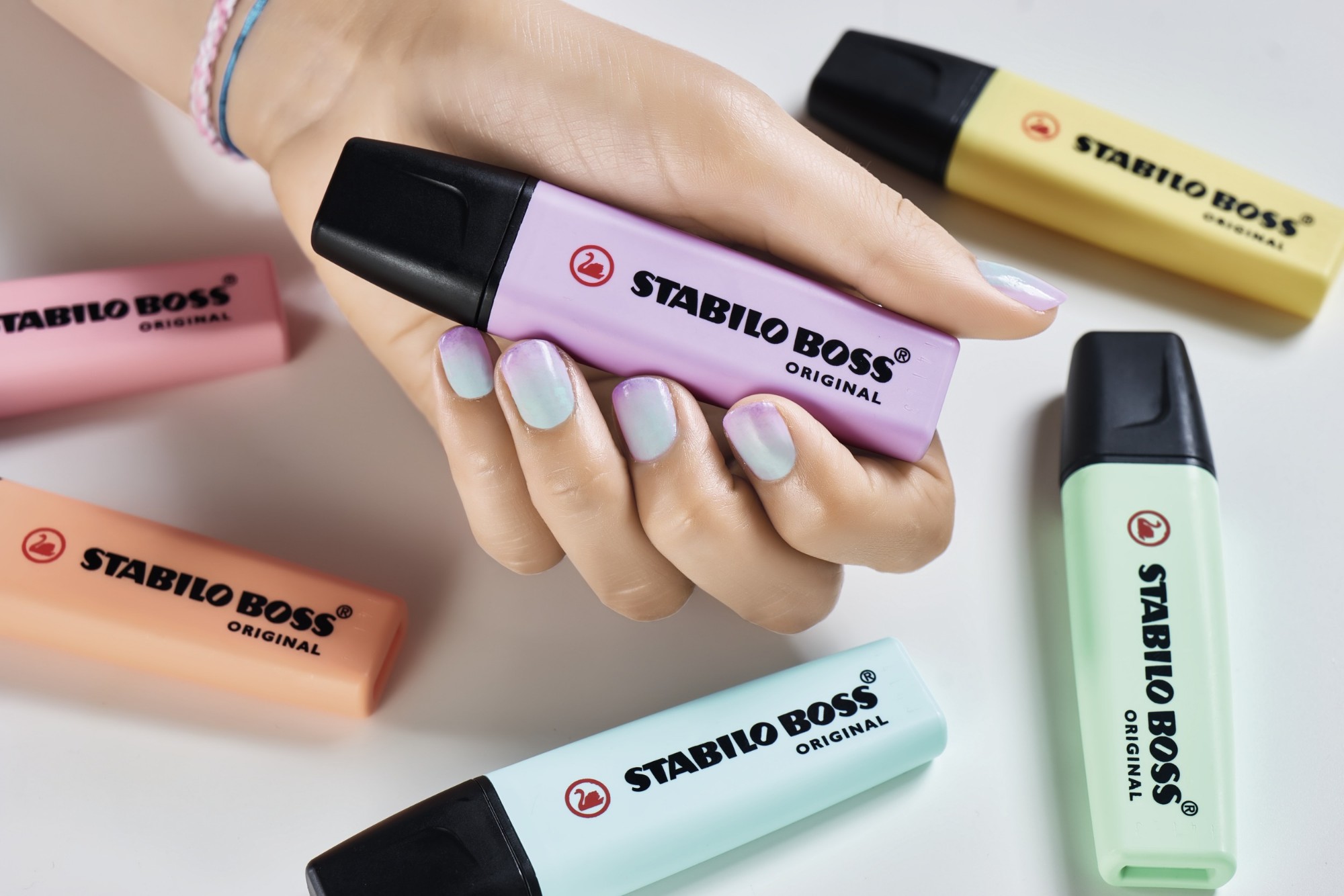 STABILO Boss Original Pastel marker 4 pc(s) Chisel tip Lilac, Mint, Pink, Turquoise