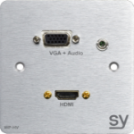 SY Electronics SY-WP-HV-BA socket-outlet HDMI + VGA + 3.5mm Aluminium