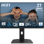 MSI Pro MP275QPG 27 Inch Monitor, QHD (2560 x 1440), 100Hz, IPS, 1ms, 2x HDMI 2.0b, 1x DP 1.2a output, Built-in Speakers, Anti-Glare, Anti-Flicker, Less Blue light, TÜV Certified, VESA, Kensington, 4-way adjustable stand, Black