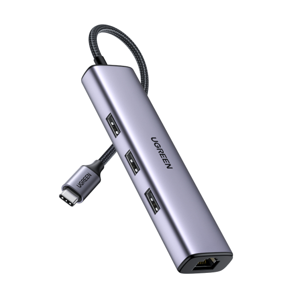 EU Product - USB-C Hub to 3x USB-A Hub & RJ45 Ethernet Adapter