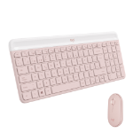 Logitech MK470 Slim Combo keyboard Mouse included RF Wireless QWERTY Spanish Pink