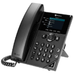 Poly VVX 250 4-line Desktop Business IP Phone with dual 10/100/1000 Ethernet ports. PoE only. Ships without power supply. 3 y