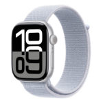 Apple Watch Series 10 GPS + Cellular 46mm Silver Aluminium Case with Blue Cloud Sport Loop