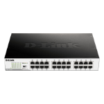 D-Link DGS-1024D network switch Unmanaged Gigabit Ethernet (10/100/1000) Black,Silver 1U