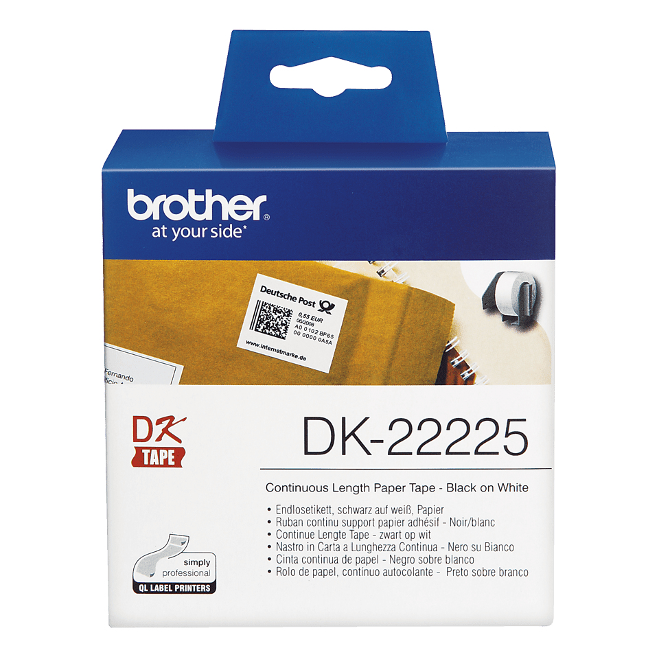 Brother DK-22225 DirectLabel Etikettes white 38mm x 30,m for Brother P-Touch QL/700/800/QL 12-102mm/QL 12-103.6mm