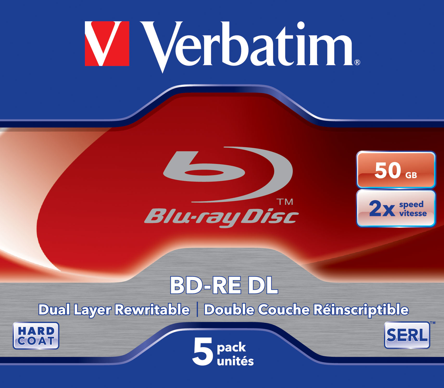 Verbatim BD-RE DL 50GB 2 x 5 Pack Jewel Case 5 pc(s)