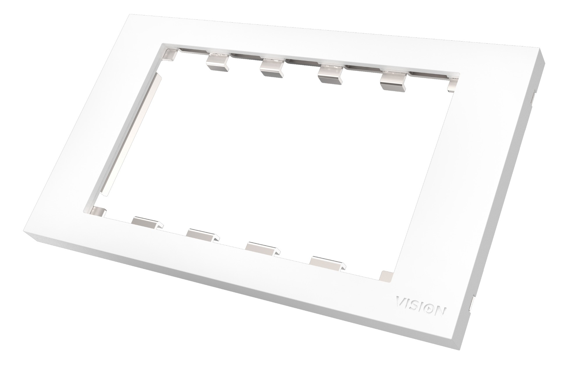TC3 SURR2G VISION Techconnect Modular AV Faceplate - LIFETIME WARRANTY - Double-Gang UK surround - frame which accommodates 5 modules - fits to TC3 BACKBOX2G, TC3 BACKBOX2GT, or TC2 MUDRING2G, or any standard double-gang UK backbox (pattress) 146 x 86mm / 5.8 x 3.4
