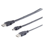 Microconnect USBAAB06 USB cable USB 2.0 0.6 m Mini-USB B USB A Black