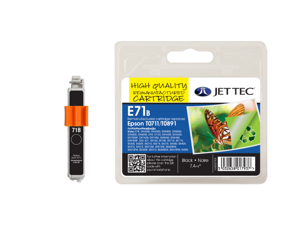 Photos - Inks & Toners Jet Tec 101E007101 ink cartridge 1 pc(s) Compatible Standard Yield Bla 