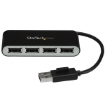 StarTech.com ST4200MINI2 interface hub USB 2.0 480 Mbit/s Black, Silver