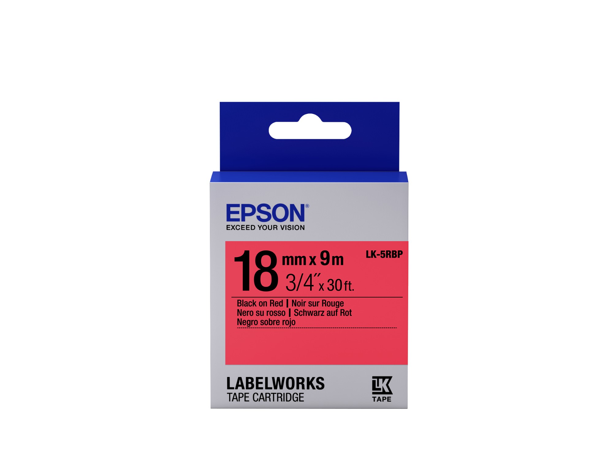 Epson C53S655002/LK-5RBP Ribbon black on red 18mm x 1.5m for Epson Lab