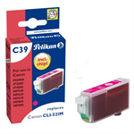 Pelikan 4103260/C39 Ink cartridge magenta, 708 pages 9ml (replaces Canon CLI-521M) for Canon Pixma IP 3600/MP 980