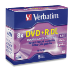 Verbatim DVD+R DL 8.5GB 8X Branded 5pk Jewel Case 5 pcs