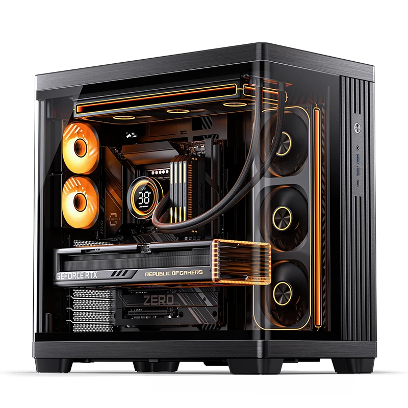 TK-4 Midi-Tower ATX Curved Tempered Glass Case - Black thumbnail