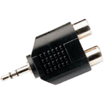 Cablenet 3.5mm Stereo Plug - 2 x RCA Phono Sockets Black Adaptor