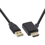 InLine HDMI Adapter M / F with USB-A power injector 0.5m