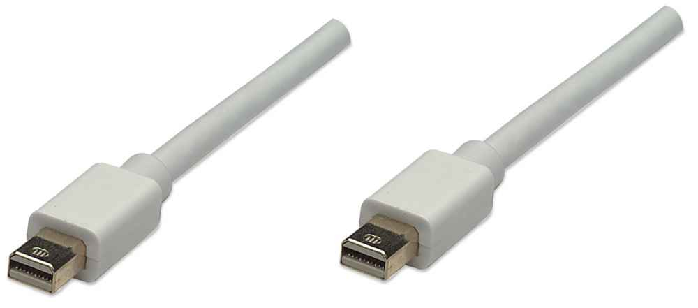 Image of Manhattan Mini DisplayPort 1.2 Cable. 4K@60Hz. 1m. Male to Male. Bi-Di