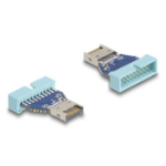 DeLOCK 67130 tussenstuk voor kabels 19 pin USB USB Type-E Blauw