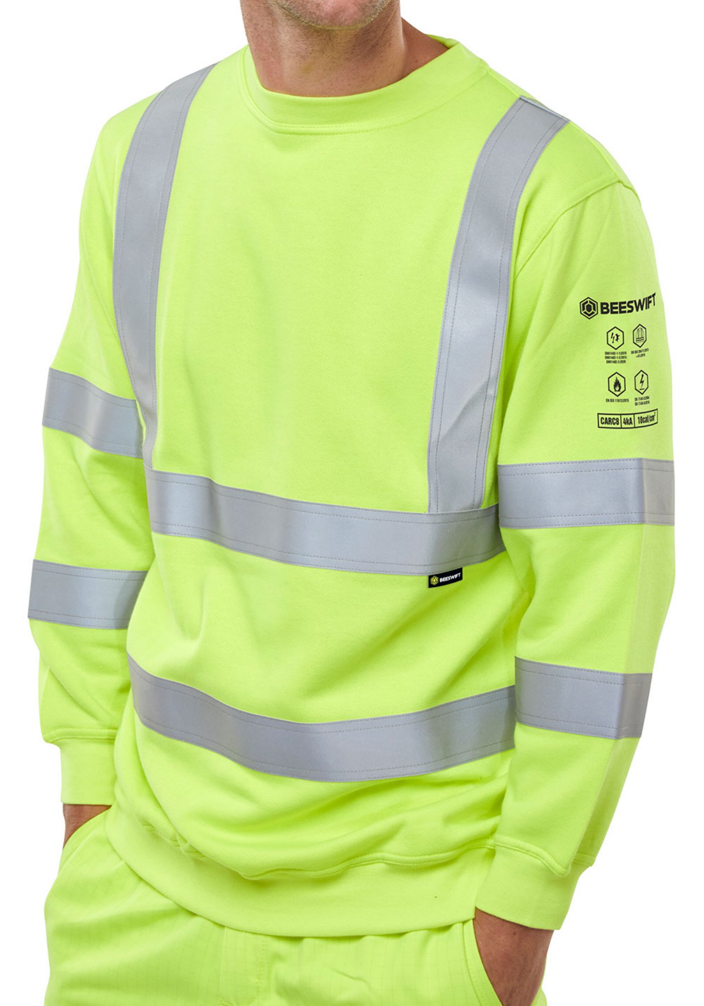 Beeswift ARC Compliant High Visibility Sweatshirt Saturn Yellow 6XL CARC8SY6XL