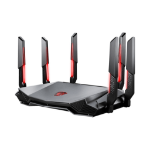 MSI RADIX AXE6600 WIFI 6E TRI-BAND wireless router Gigabit Ethernet Dual-band (2.4 GHz / 5 GHz) Black, Red
