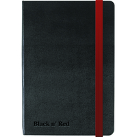 Black n' Red Casebound Hardback Notebook 144 Pages A6 Black 400033672