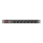 Lanberg PDU-07F-0200-IEC-BK power distribution unit (PDU) 7 AC outlet(s) 1U Black