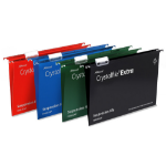Rexel Crystalfile Extra Foolscap Suspension File 15mm Green (25)