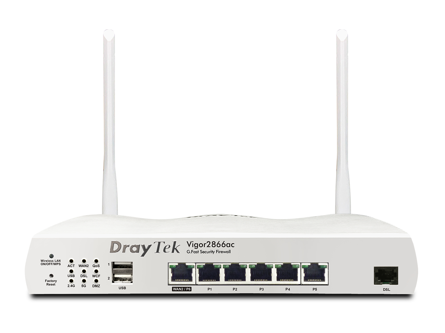 Draytek Vigor 2866AX: Gfast Modem-Firewall wireless router Gigabit Ethernet Dual-band (2.4 GHz / 5 GHz) Grey