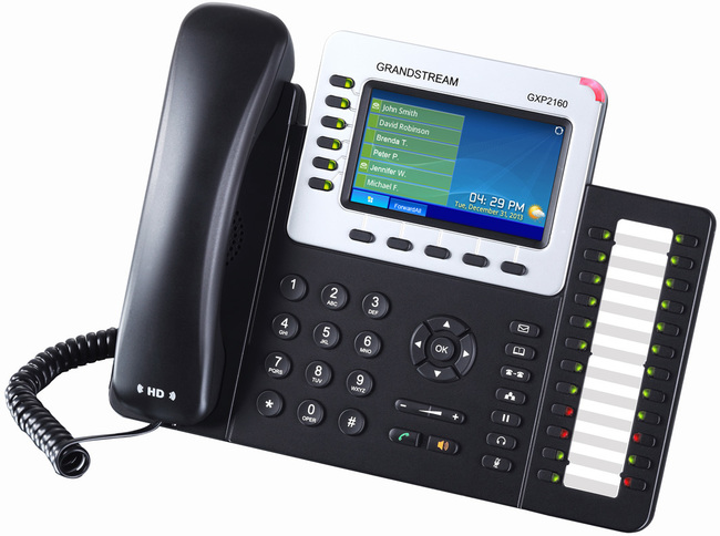 Grandstream Networks GXP2160 6 Line SIP phone with colour screen and Bluetooth, POE and 24 BLF