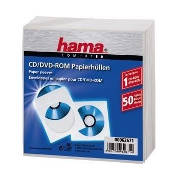 Image of Hama CD-ROM Paper Sleeves 50, White 50 discs