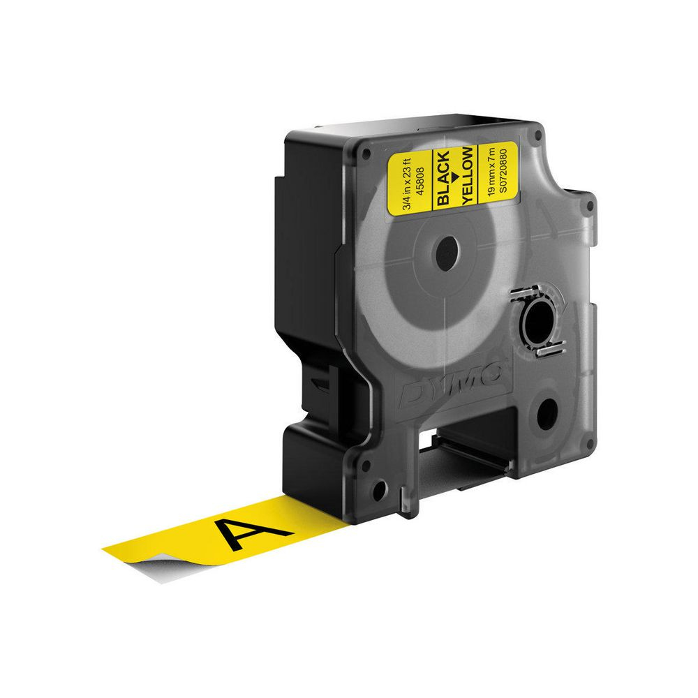 Image of Dymo 45808/S0720880 DirectLabel-etikettes black on yellow 19mm x...