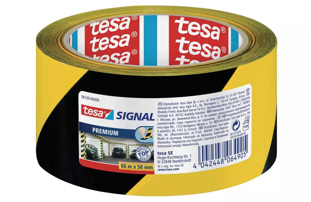 Image of TESA 58130-00000-01 stationery tape 66 m Black, Yellow