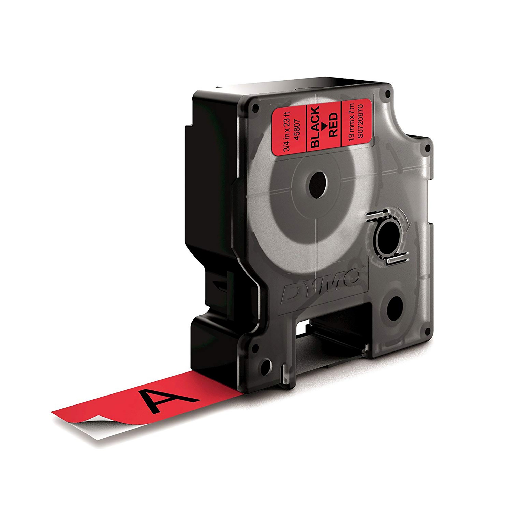 Dymo 45807/S0720870 DirectLabel-etikettes black on red 19mm x 7m for Dymo D1 6-19mm/24mm/400 Duo