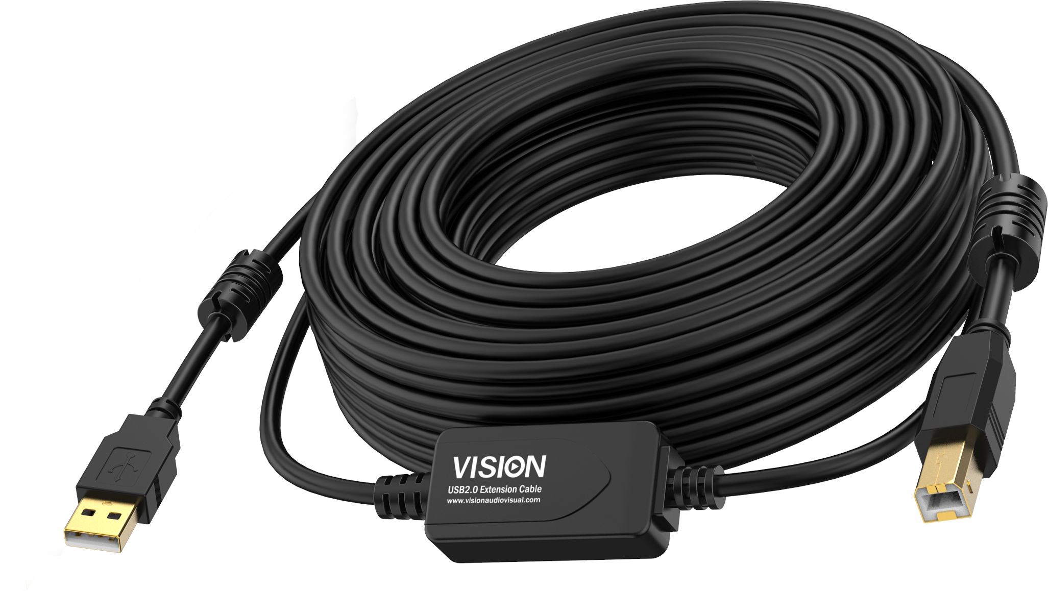 Image of Vision TC 15MUSB+/BL/2 USB cable 15 m USB 2.0 USB A USB B Black