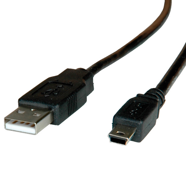 Roline Black Usb 2.0 Cable. Type A - 5-Pin Mini 1.8 M