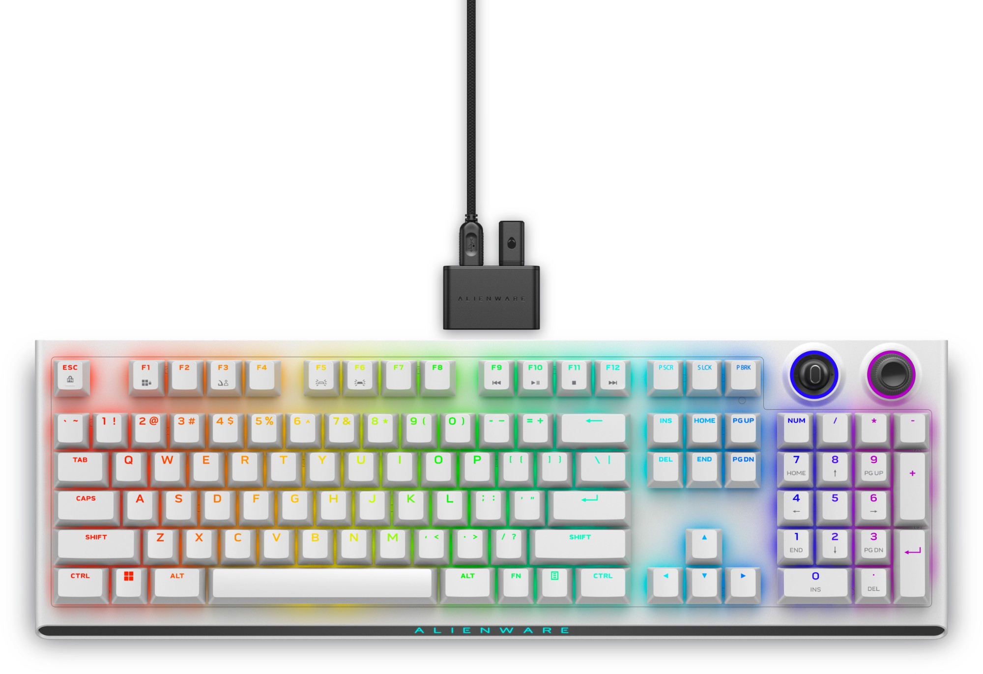 Alienware White Tri-Mode Aw920k Keyboard Gaming Usb + Rf Wireless + Bluetoot