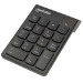 Manhattan Numeric Keypad, Wireless, USB, Windows or Mac, 18 full size keys, Black
