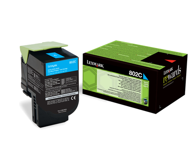 Image of Lexmark 80C20C0/802C Toner-kit cyan return program, 1K pages...
