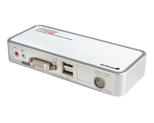 StarTech.com 2 Port USB DVI with Audio and Cables KVM switch White