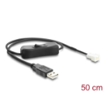 DeLOCK Fan Cable USB 2.0 Type-A male to 3 pin (2 pins connected) fan connector male with switch 50 cm