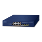 PLANET IPv4/IPv6, 8-Port Managed L2/L4 Gigabit Ethernet (10/100/1000) Power over Ethernet (PoE) 1U Blue