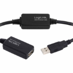 LogiLink UA0146 EXT CBL 20m USB2.0 BLK LOGILINK