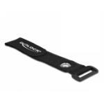 DeLOCK Hook-and-loop cable tie with Loop and Fastening Eyelet L 190 x W 25 mm black 5 pieces