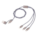 TROIKA CBL30/GY USB cable 1 m USB C USB C/Micro USB-A/Lightning Grey