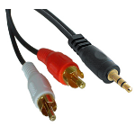 Lindy 35680 audio cable 1 m 3.5mm 2 x RCA Black